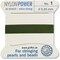 Griffin Nylon Bead Cord Perlseide – Size 1 (0.35mm) – 2 Meters per Card – Stainless Steel Needle Attached – for Knotting Pearls, Gemstones, Crystals and Beads